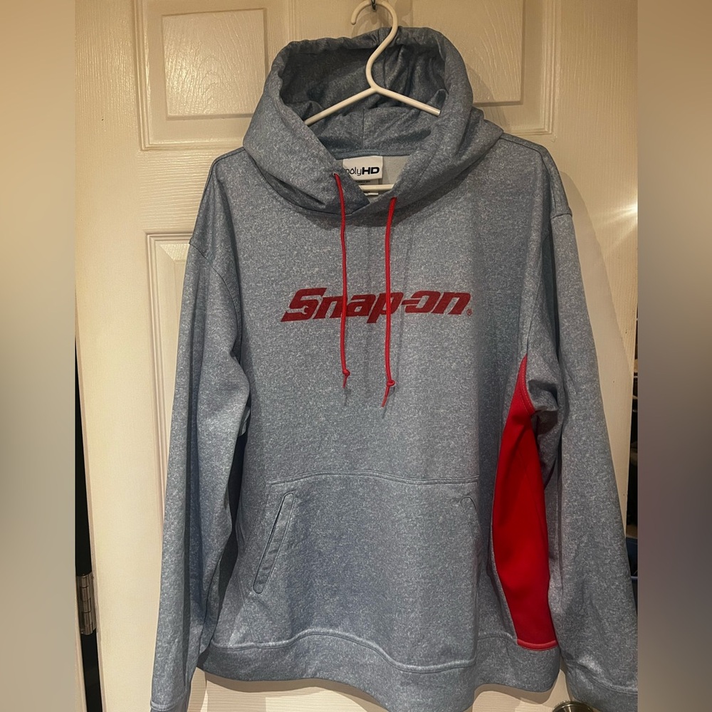Snap On Men’s Gray and Red Hoodie
